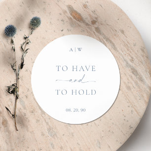 Autocollant de mariage bleu poussiéreux – POUR AVO