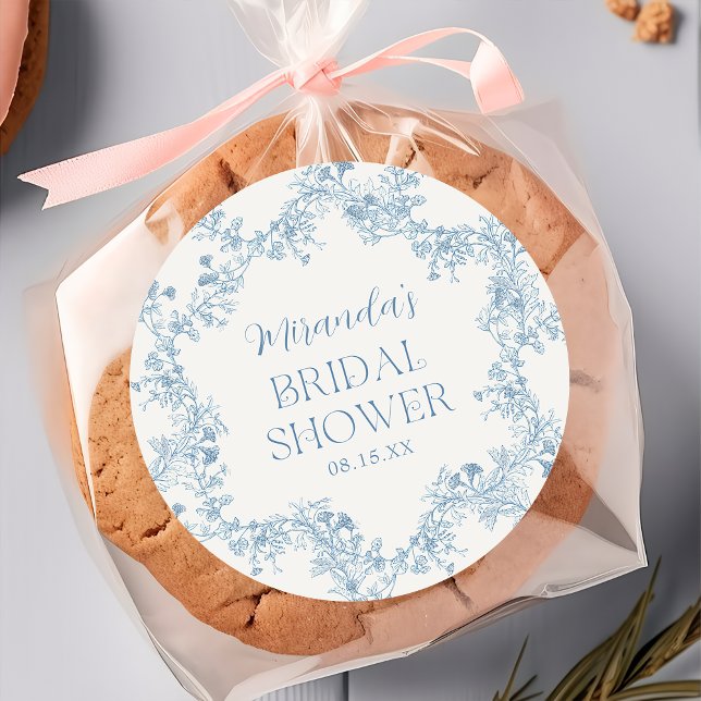 Autocollant de mariage Blue Floral Chinoiserie (Créateur téléchargé)