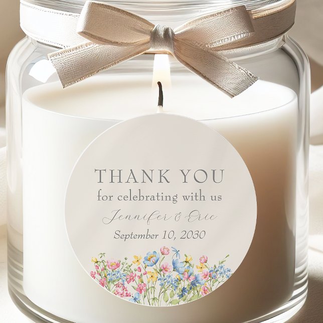 Autocollant de mariage bohème floral (Créateur téléchargé)