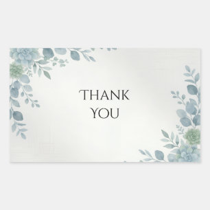 Autocollant de mariage botanique bleu poussiéreux