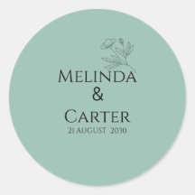 Autocollant de mariage botanique minimaliste