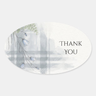 Autocollant de mariage Campanule Aquarelle Bleue