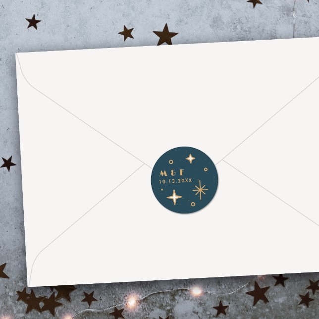 Autocollant de mariage céleste Lune et Étoiles sar (Créateur téléchargé)