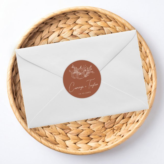 Autocollant de mariage Citrouille Terracotta (Créateur téléchargé)