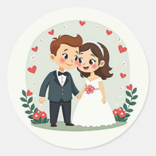 Autocollant de mariage d'amour