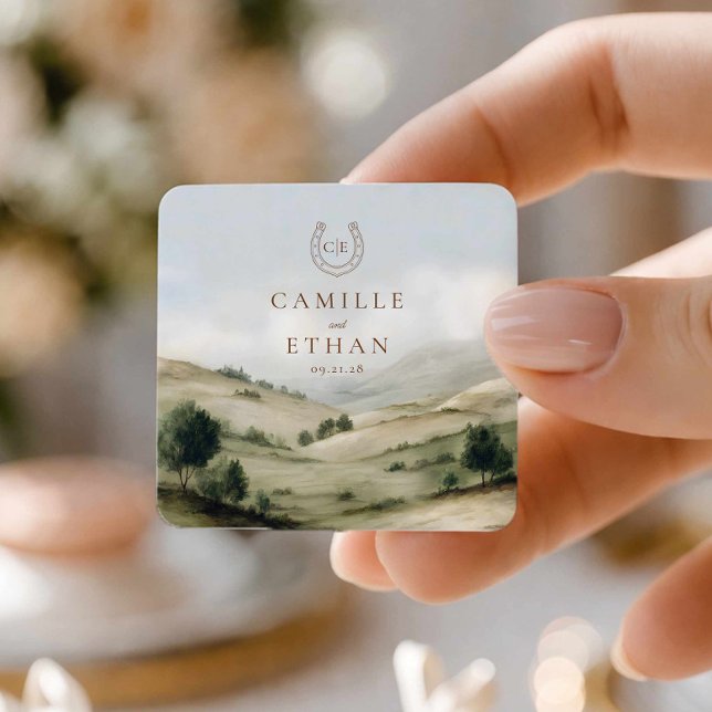 Autocollant de mariage élégant de ranch (Modern Western Wedding Sticker)