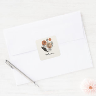 Autocollant de mariage en terre cuite botanique bo