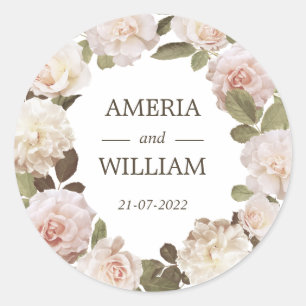 Autocollant de mariage favori des Roses français v