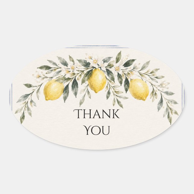 Autocollant de mariage Fleur de Citron Guirlande (Devant)