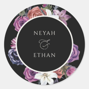 Autocollant de mariage gothique sombre Halloween N