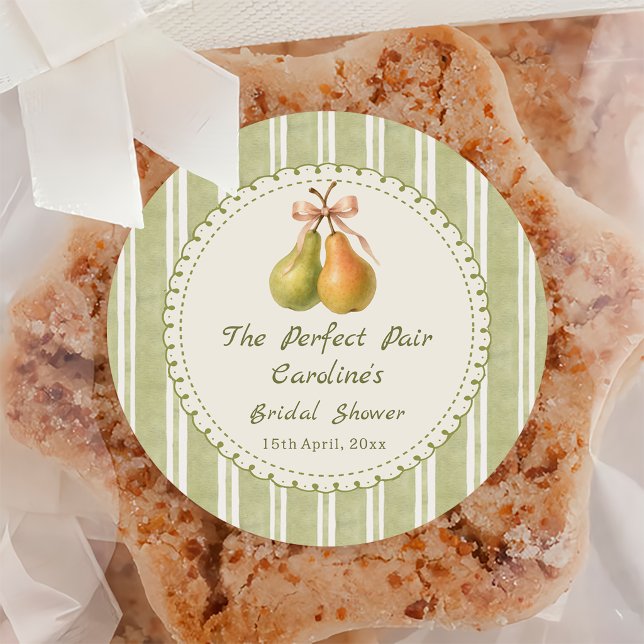 Autocollant de mariage Green Perfect Pair Pear (Créateur téléchargé)
