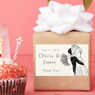 Autocollant de mariage illustration Vintage mariée