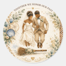 Autocollant de mariage Jumping the Broom