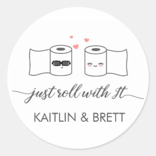 Autocollant de mariage Just Roll With It