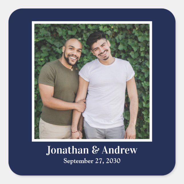 Autocollant de mariage LGBTQ Photo (Devant)