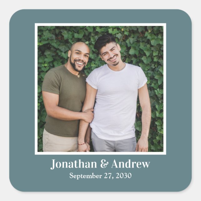 Autocollant de mariage LGBTQ Photo (Devant)