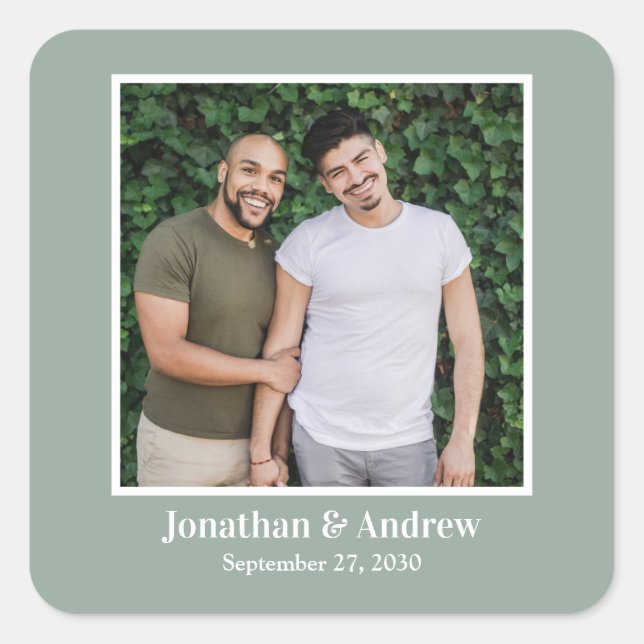 Autocollant de mariage LGBTQ Photo (Devant)