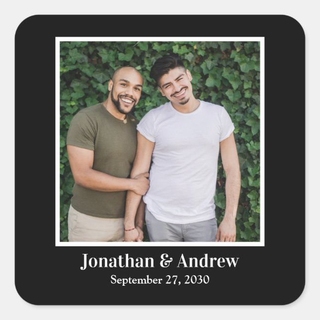 Autocollant de mariage LGBTQ Photo (Devant)