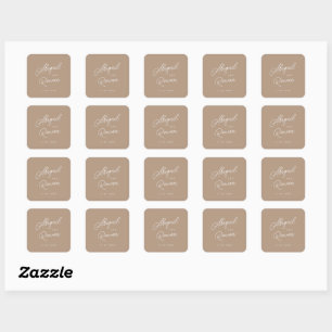 Autocollant de mariage minimaliste écriture Boho S