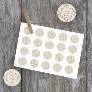 Autocollant de mariage minimaliste élégant vintage