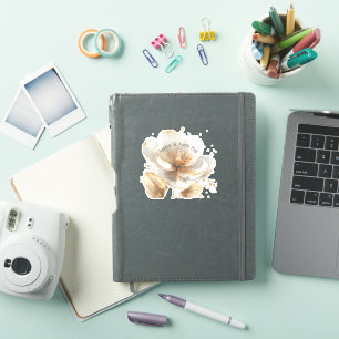 Autocollant de mariage minimaliste moderne blanc e