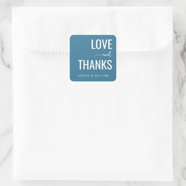 Autocollant de mariage minimaliste sarcelle chaud  (Sac)