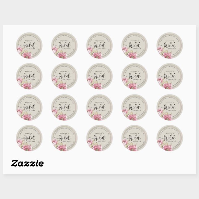 Autocollant de mariage moderne  (Feuille)