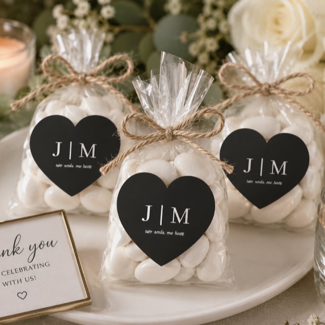Autocollant de mariage noir avec texte blanc perso (Créateur téléchargé)