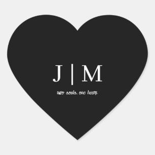 Autocollant de mariage noir avec texte blanc perso
