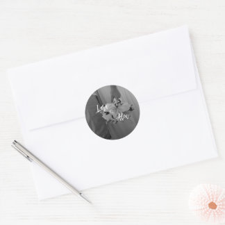 Autocollant de mariage noir et blanc