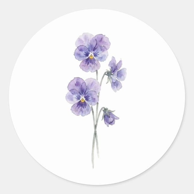 Autocollant de mariage Pansy Silhouette Study (Devant)