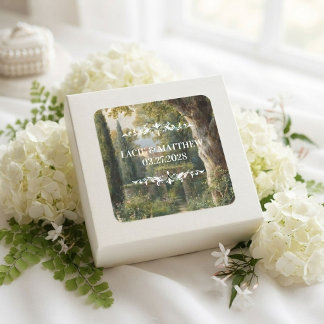 Autocollant de mariage paysage vintage lunatique