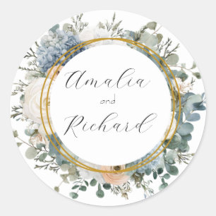 Autocollant de mariage personnalisé à motif floral