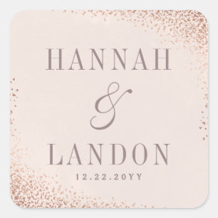 Autocollant de mariage pour couples avec confettis
