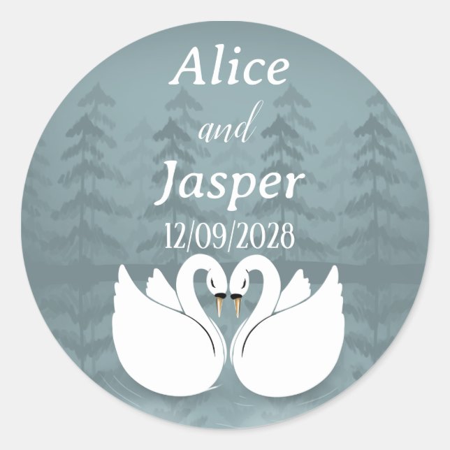 Autocollant de mariage romantique et élégant modif (Devant)