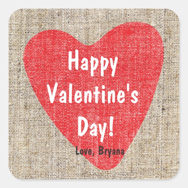 Autocollant de mariage Saint Valentin amour toile  (Devant)