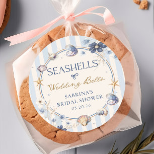 Autocollant de mariage Seashells & Wedding Bells
