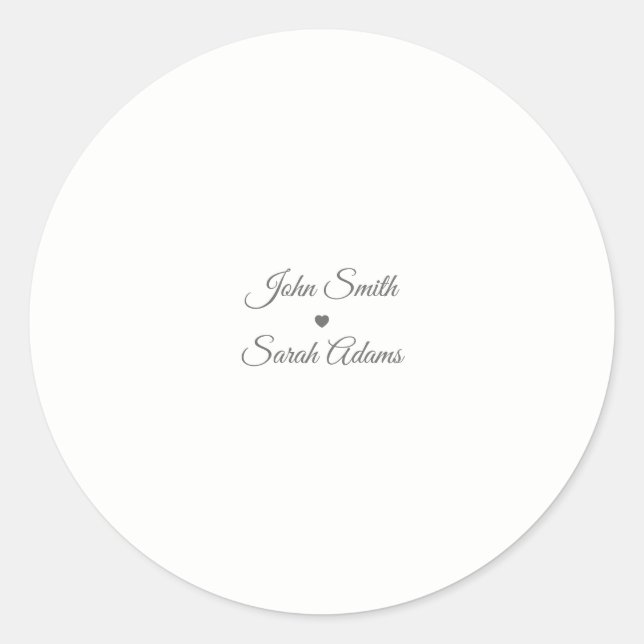 Autocollant de mariage simple élégant (Devant)