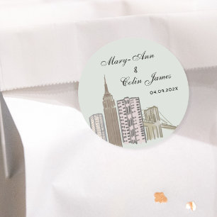 Autocollant de mariage sur la skyline de NYC New Y