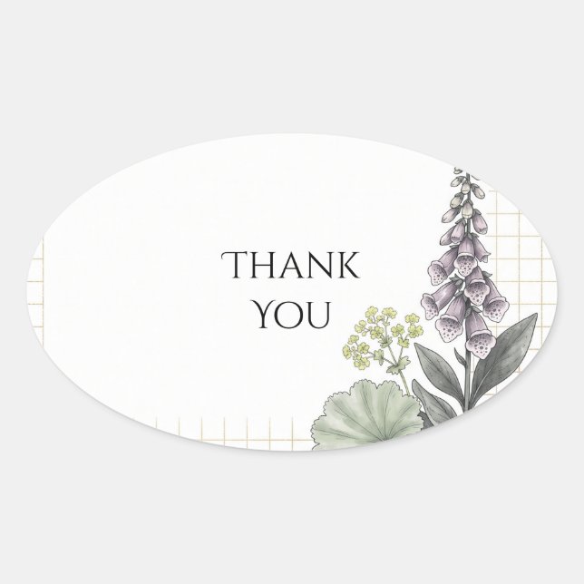 Autocollant de mariage Tartan Thistle Violet (Devant)