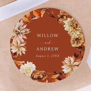 Autocollant de mariage Terracotta automnal