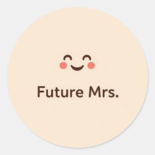 Autocollant de mariage visage souriant Future Mme