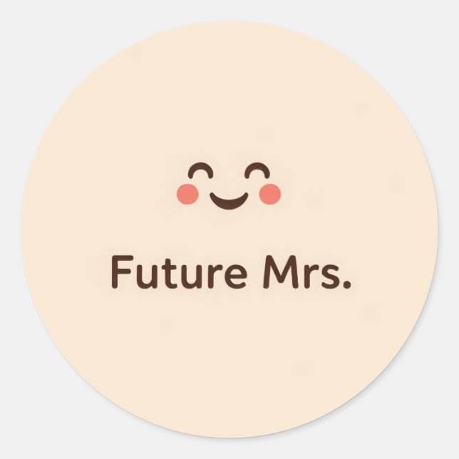 Autocollant de mariage visage souriant Future Mme  (Devant)