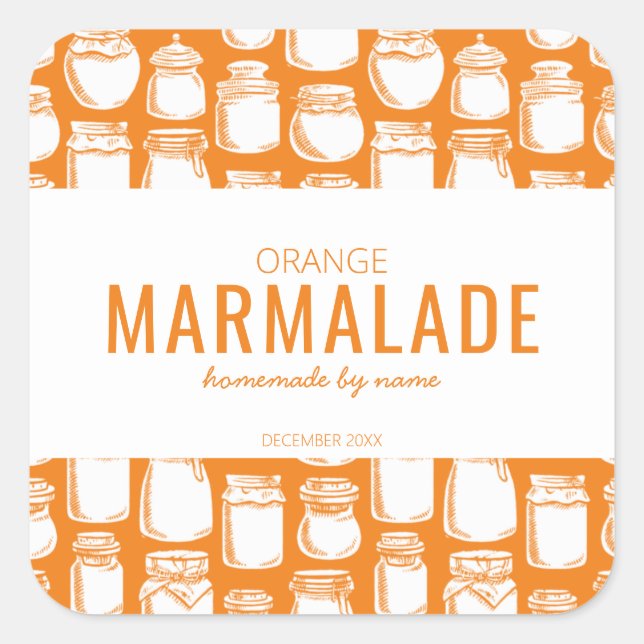 Autocollant de marmelade d'orange maison (Devant)