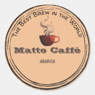 Autocollant de marque de café d'affaires Peach