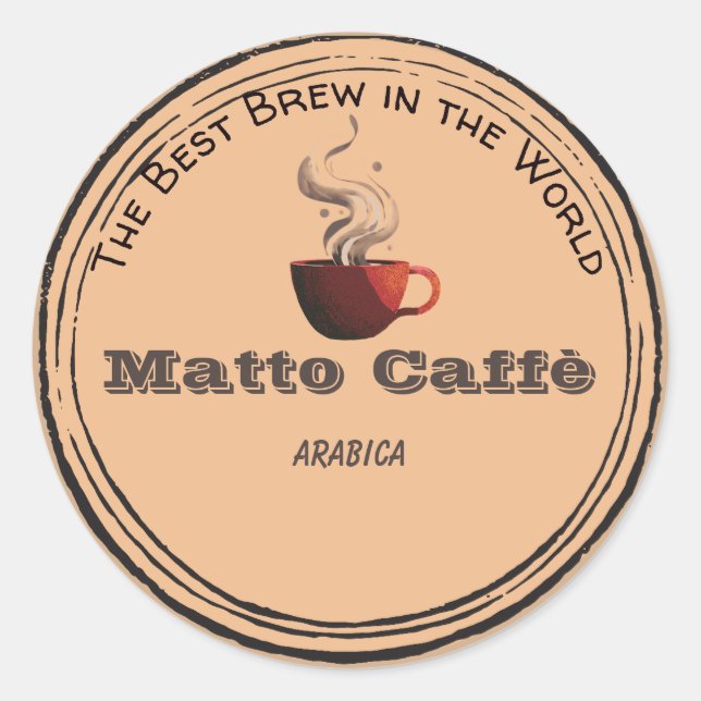 Autocollant de marque de café d'affaires Peach (Devant)