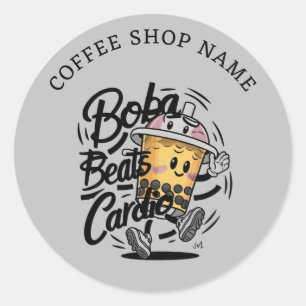 Autocollant de marque drôle de Boba Beats Cardio