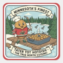 Autocollant de mascotte rétro Minnesota Tater Tot