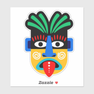 Autocollant de masque tribal ethnique