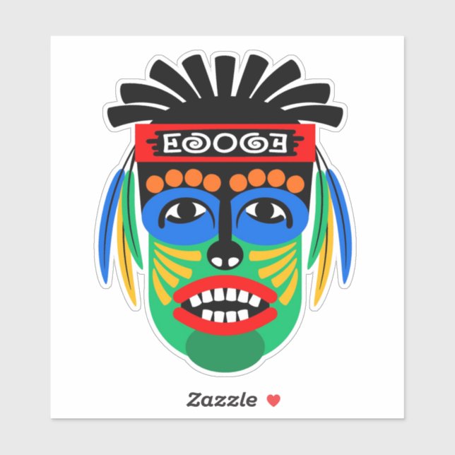 Autocollant de masque tribal ethnique (Feuille)